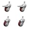 Service Caster 3.5 Inch Maroon Polyurethane Swivel 1/2 Inch Stem Caster Total Lock Brake, 2PK SCC-TSTTL20S3514-PPUB-MRN-121315-2S2 - alternate 1